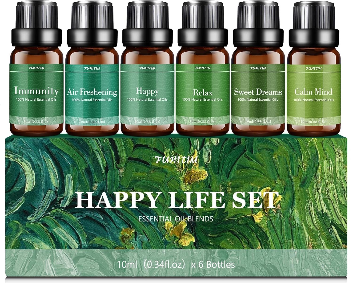 Essential Oils Blends Set for Diffusers for Home, Aromatherapy Diffuser Oil Scents – Calming, Sweet Dreams, Immunity, Relax, Mood, Fresh Air, Fragrance Oils for Diffusers, Massage, for Halloween6*10ML