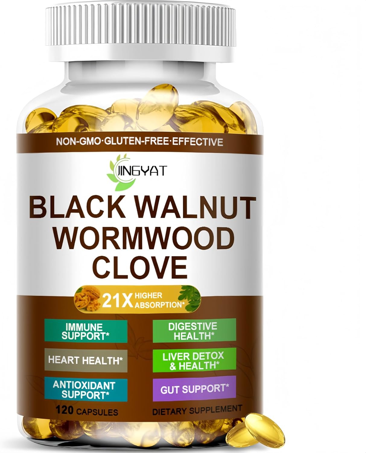 Wormwood Black Walnut Cleanse for Humans – High Absorption Wormwood Black Walnut Cloves Softgels for Digestive Cleanse Detox – Soursop Pumpkin Seed Oil of Oregano Turmeric Berberine – Non-GMO