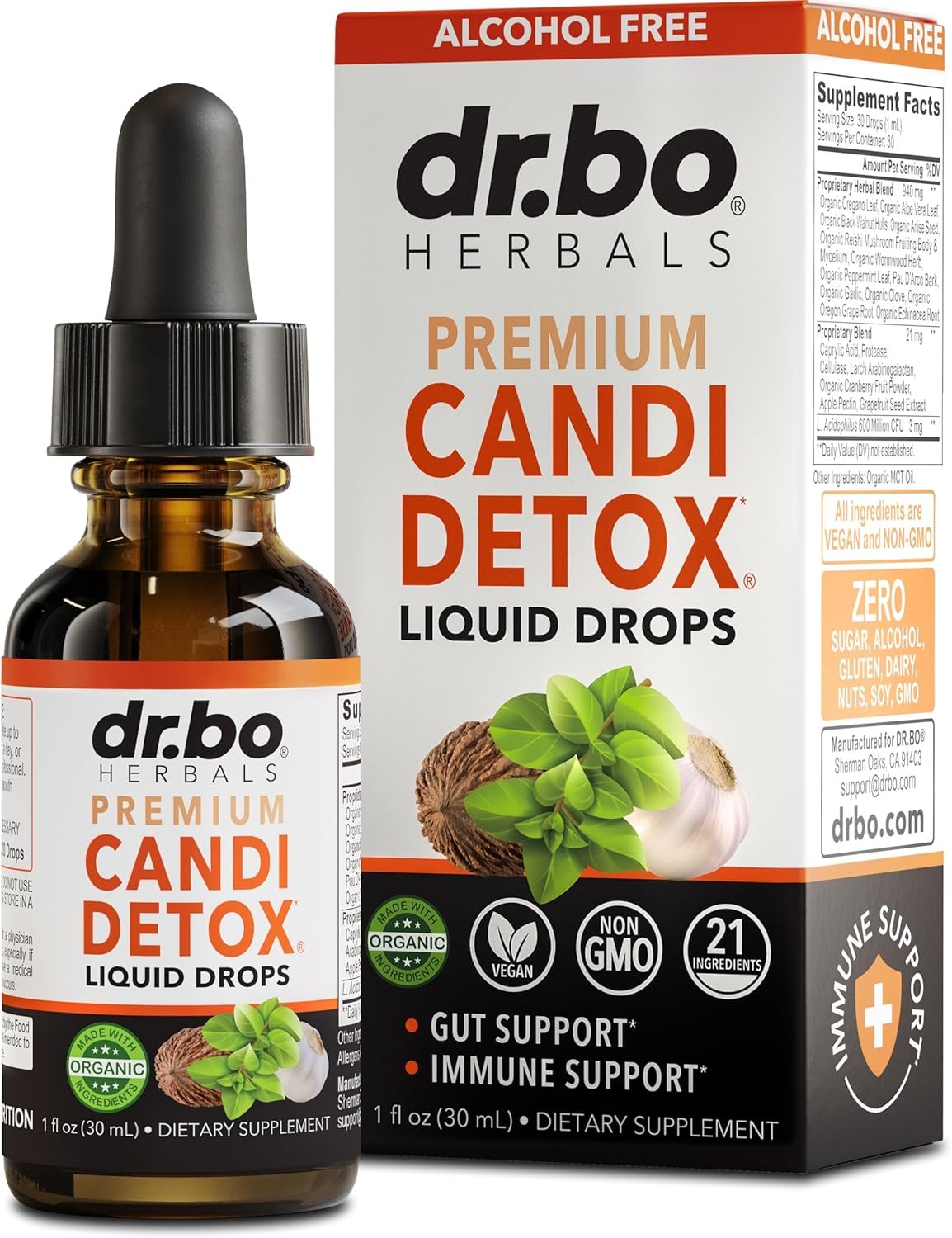 Candida Cleanse Detox for Women & Men – Organic Oregano Oil Drops, Caprylic Acid Black Walnut Wormwood Candi Support Supplement Kit – Natural Oral Anti Overgrowth Gut Balance Flora Complex Supplements