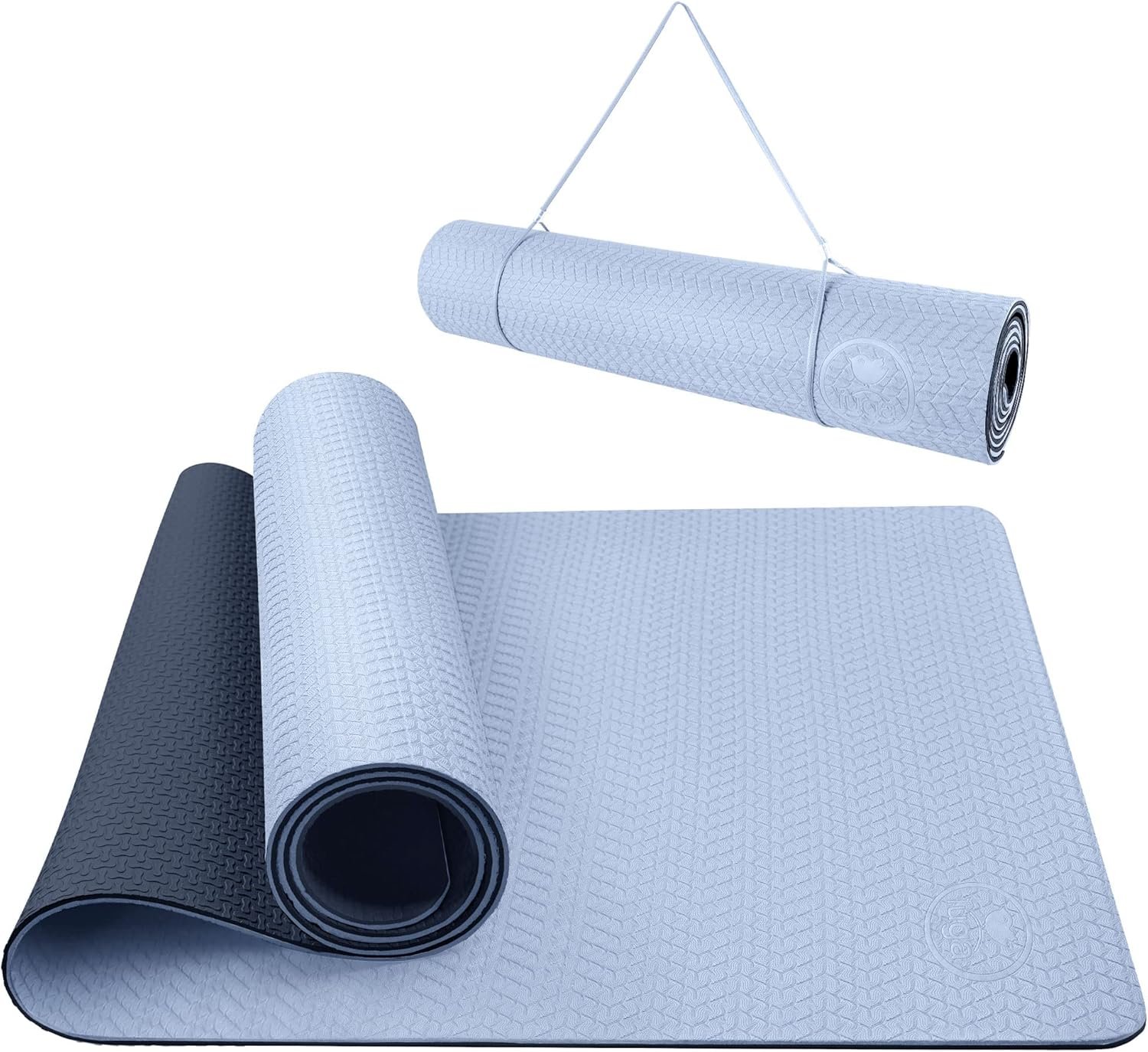 IUGA Yoga Mat Thick Non Slip Anti-tear Pilates Mat Eco Friendly Hot Yoga Mats for Workout & Exercise(72″x 24″x 6mm)