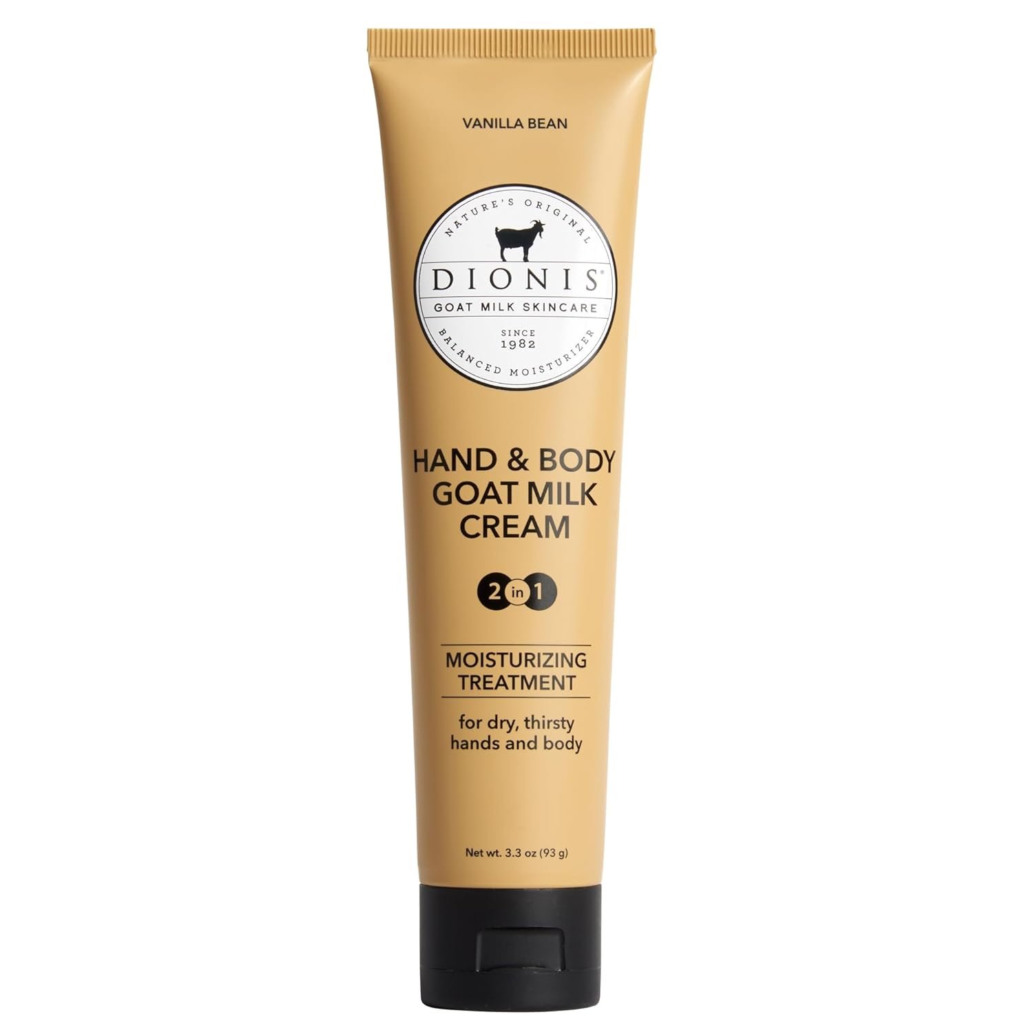 Dionis Goat Milk Hand & Body Cream Vanilla Bean 3.3oz (Pack of 1)