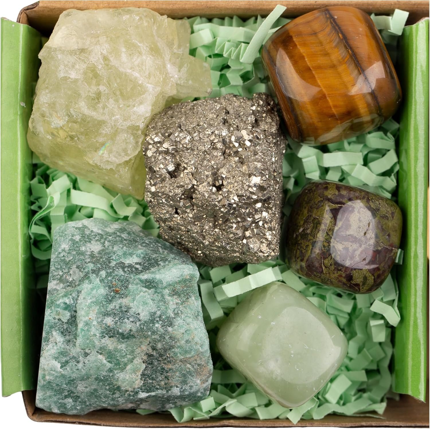 Crystals and Healing Stones Set for Anxiety, Relaxation Spiritual Crystals Gift for Meditation, Manifestation, Zen, Reiki, Fengshui (Crystal for Money & Success)