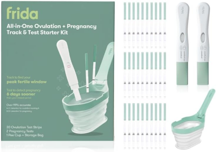 Frida Fertility All-in-One Ovulation & Pregnancy Test Kit, Reusable Pee Cup