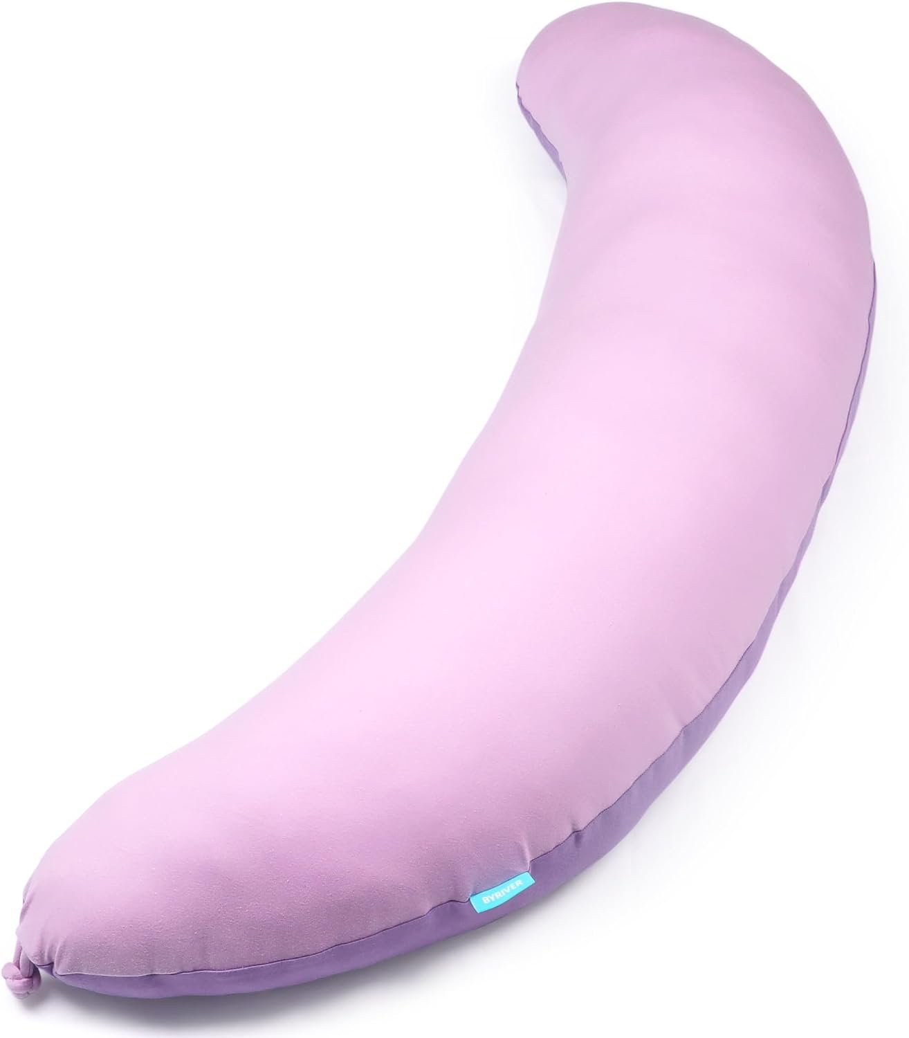 BYRIVER 39″ Pink Purple Cute Body Pillow for Women Girl Side Sleepers, C Shaped Pregnancy Pillow, Anxiety Relief Moon Shape Hugging Pillow for Adults, 100% Cotton Pillowcase, Gifts for New Mom (ZI-L)