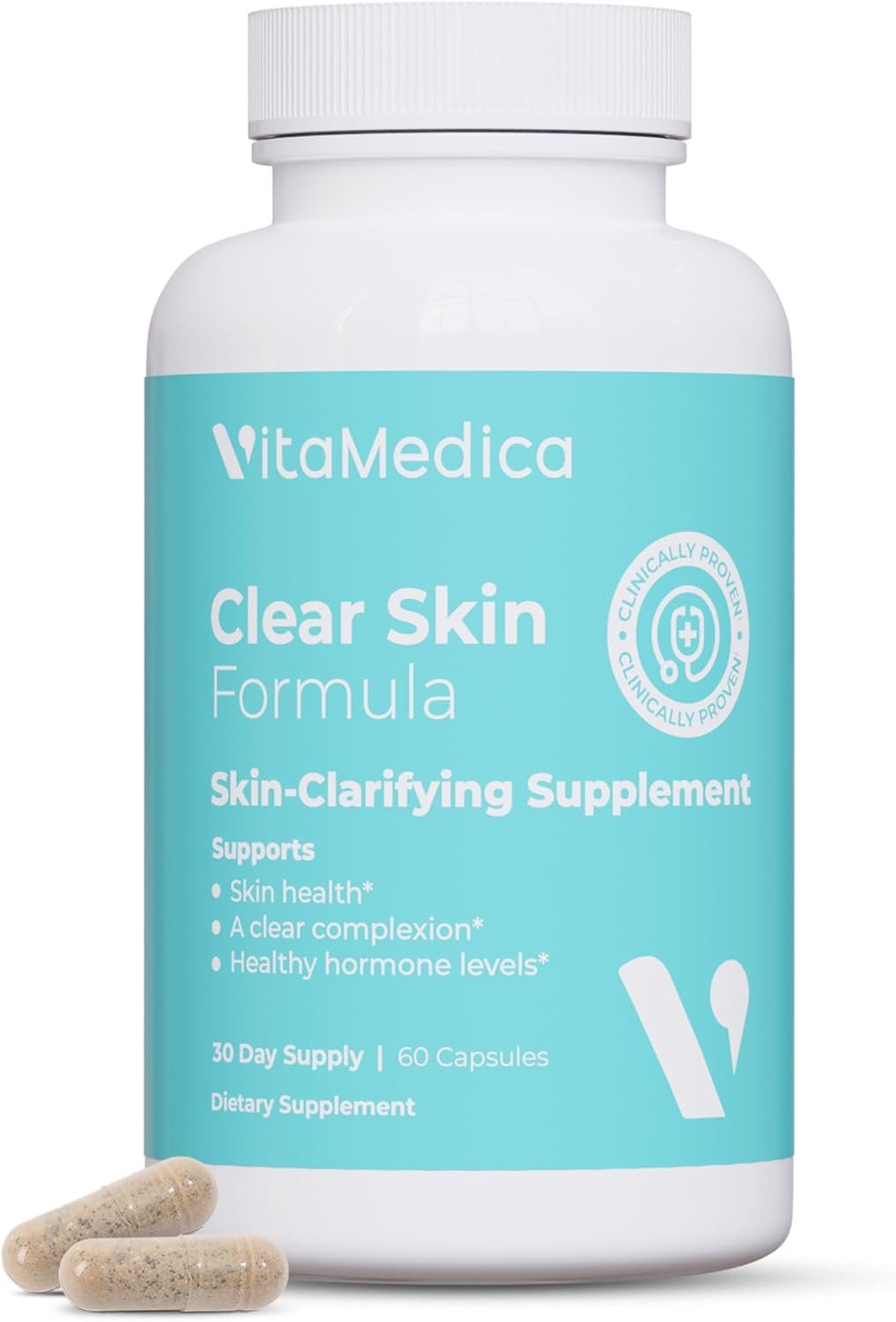 VitaMedica Clear Skin Vitamin Formula – Acne Supplement, 60 Ct