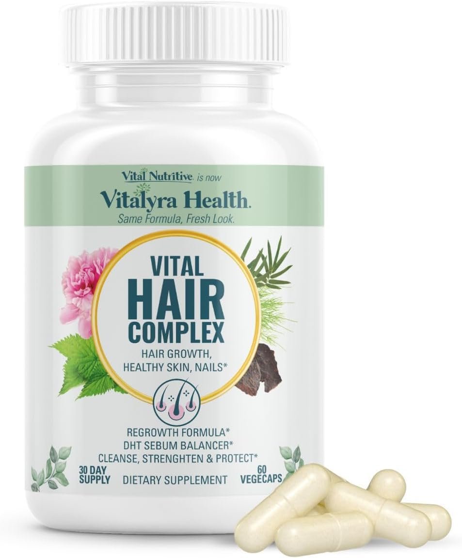 VITAL NUTRITIVE Biotin Hair Growth Vitamins – Hair, Skin & Nails Supplement