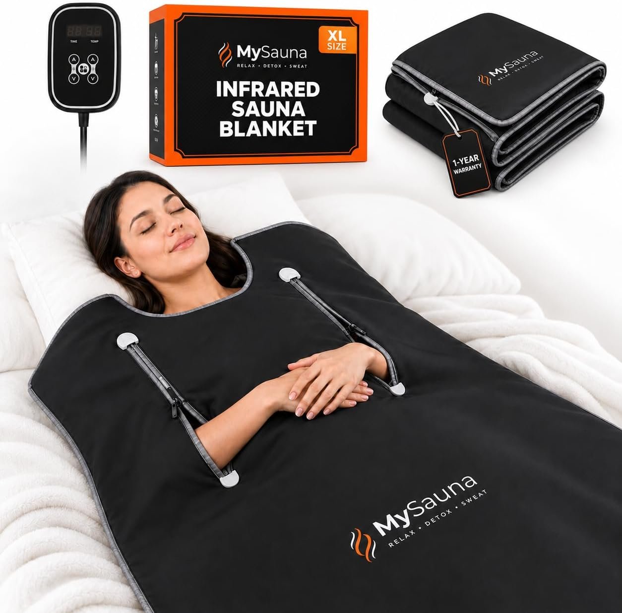 MySauna At-Home Sauna Blanket for Detox & Relaxation | XL Size 6.2 x 3 ft