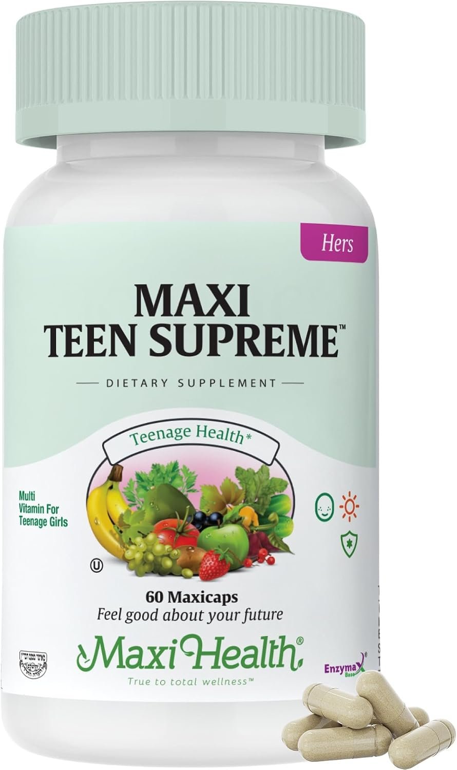 Maxi Health® Teen Vitamins for Girls 12-17, Teen Multivitamin (60 Count)