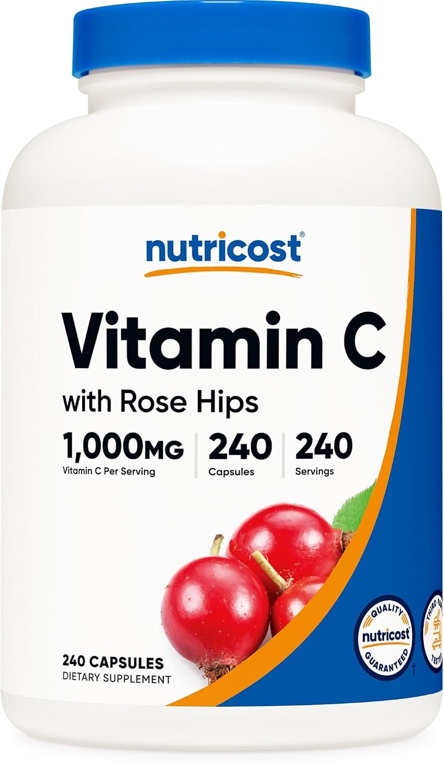 Nutricost Vitamin C with Rose Hips 1025mg, 240 Capsules, Gluten Free