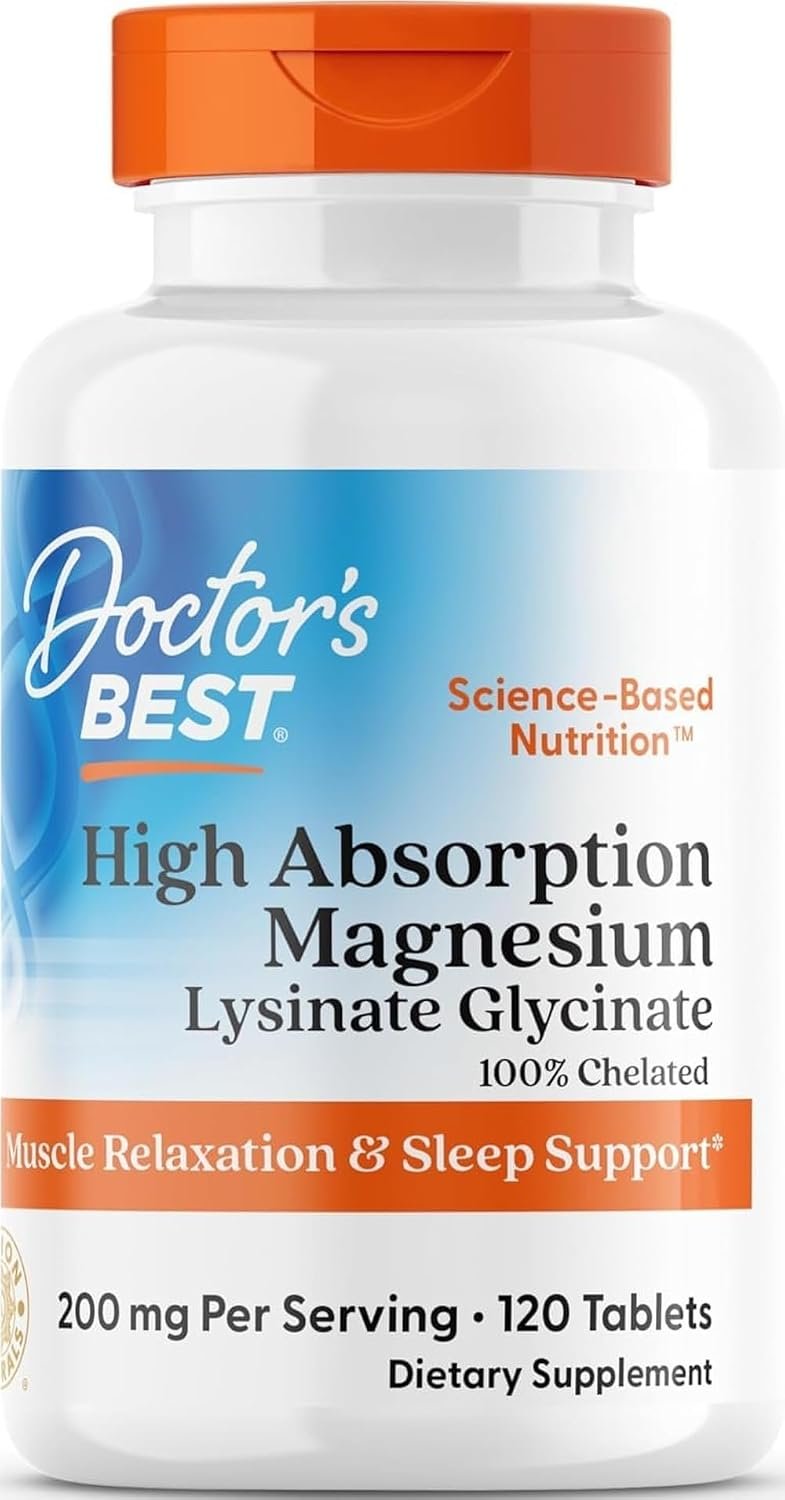 Doctor’s Best High Absorption Magnesium Glycinate Lysinate, 120 Count
