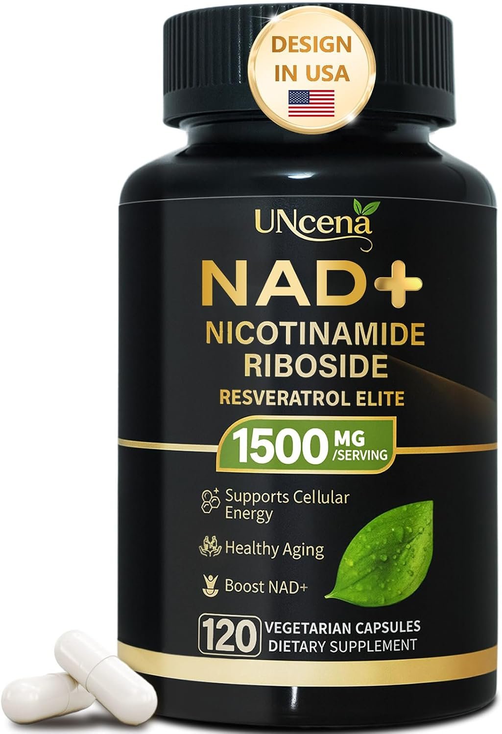 NAD Supplement 1500mg – Liposomal NAD+ Resveratrol – 120 Capsules