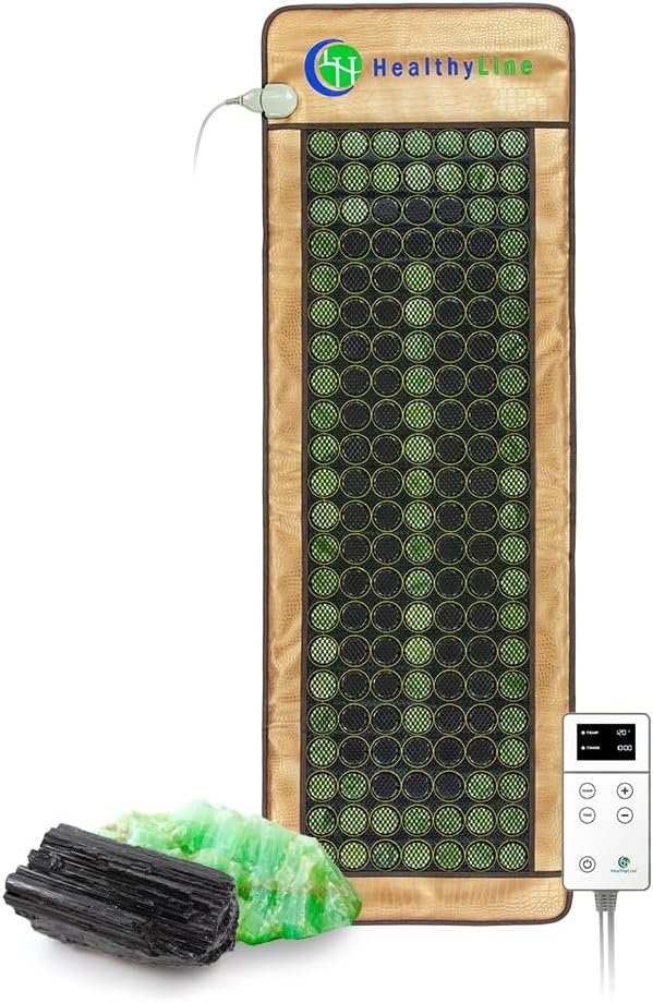 HealthyLine Leather Heating Mat for Full Body, Jade & Tourmaline, 72 x 24