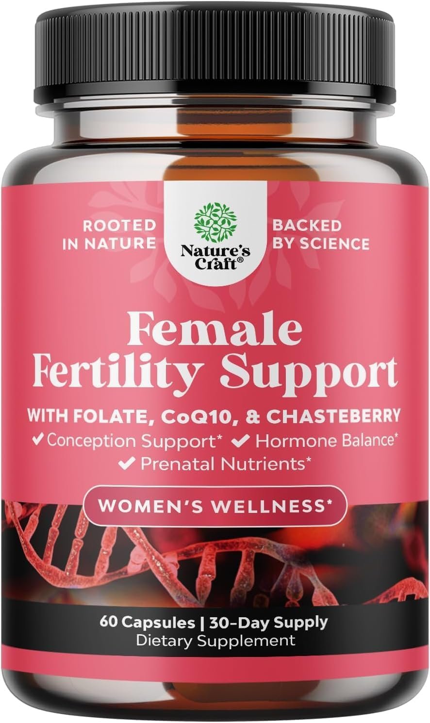 Female Fertility Support Capsules with Prenatal & CoQ10 – 60 Count