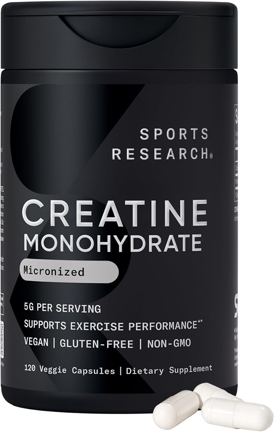 Sports Research® Creatine Monohydrate Capsules 5g, 120 Count