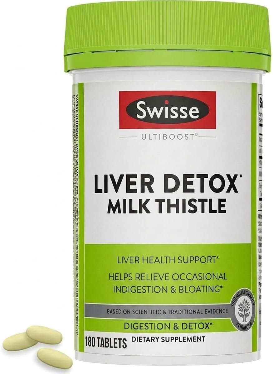 Swisse Liver Cleanse Detox & Repair, Liver Detox & Liver Support Supplement for Liver Health, Milk Thistle with Turmeric & Artichoke, 180 Tablets