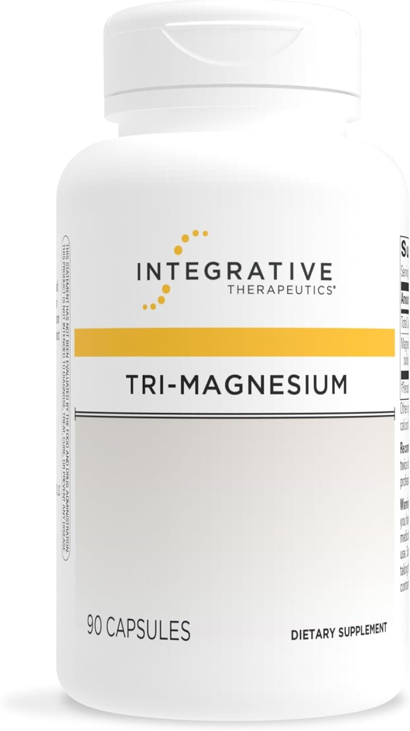 Integrative Therapeutics Tri-Magnesium – Supports Cellular Energy & Energy Metabolism* – Magnesium Supplement for Heart & Nerve Health Support* – Third-Party Tested – 90 Capsules (90 Servings)