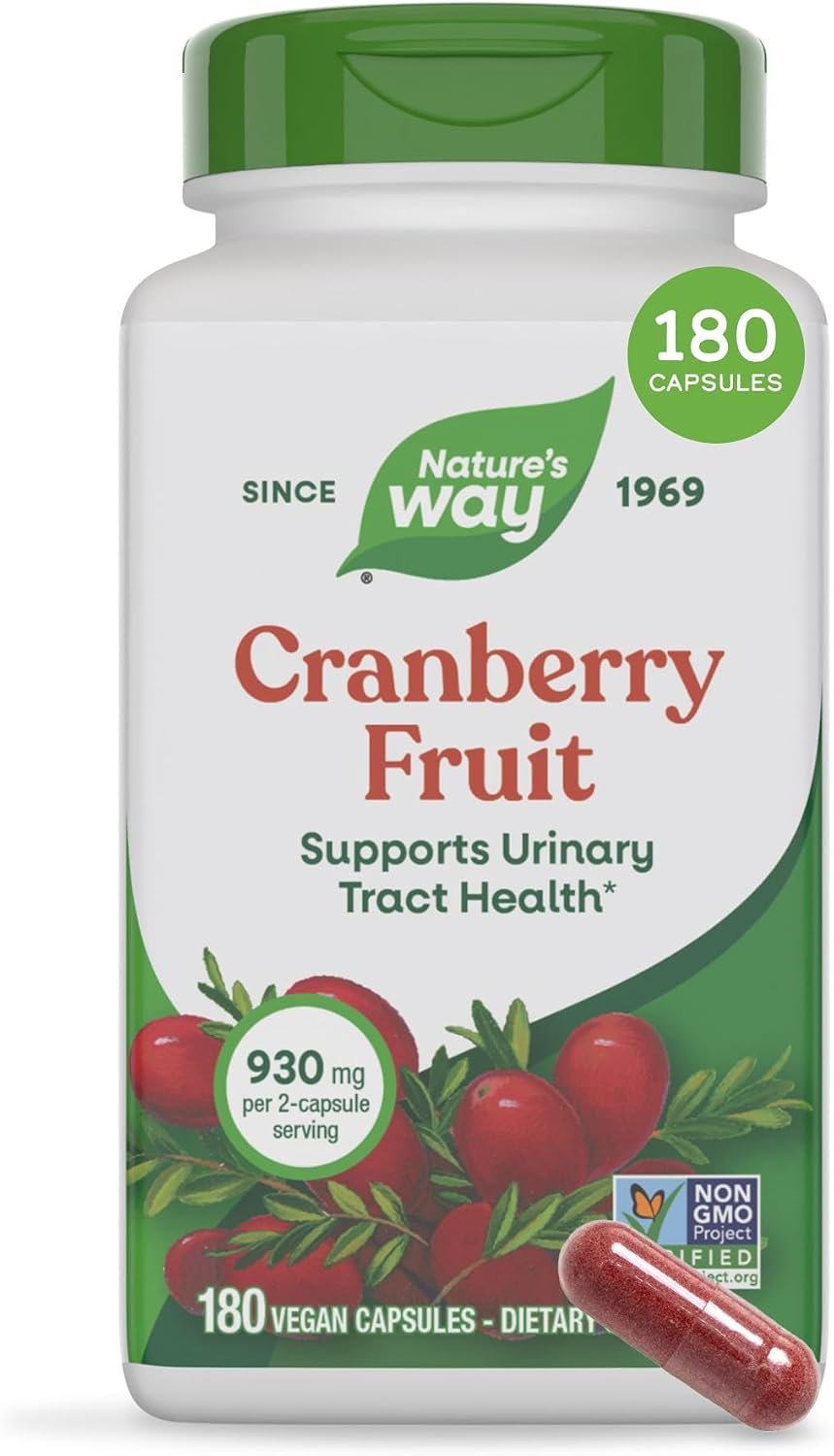 Nature’s Way Cranberry Fruit Capsules, 930 mg per Serving, 180 ct