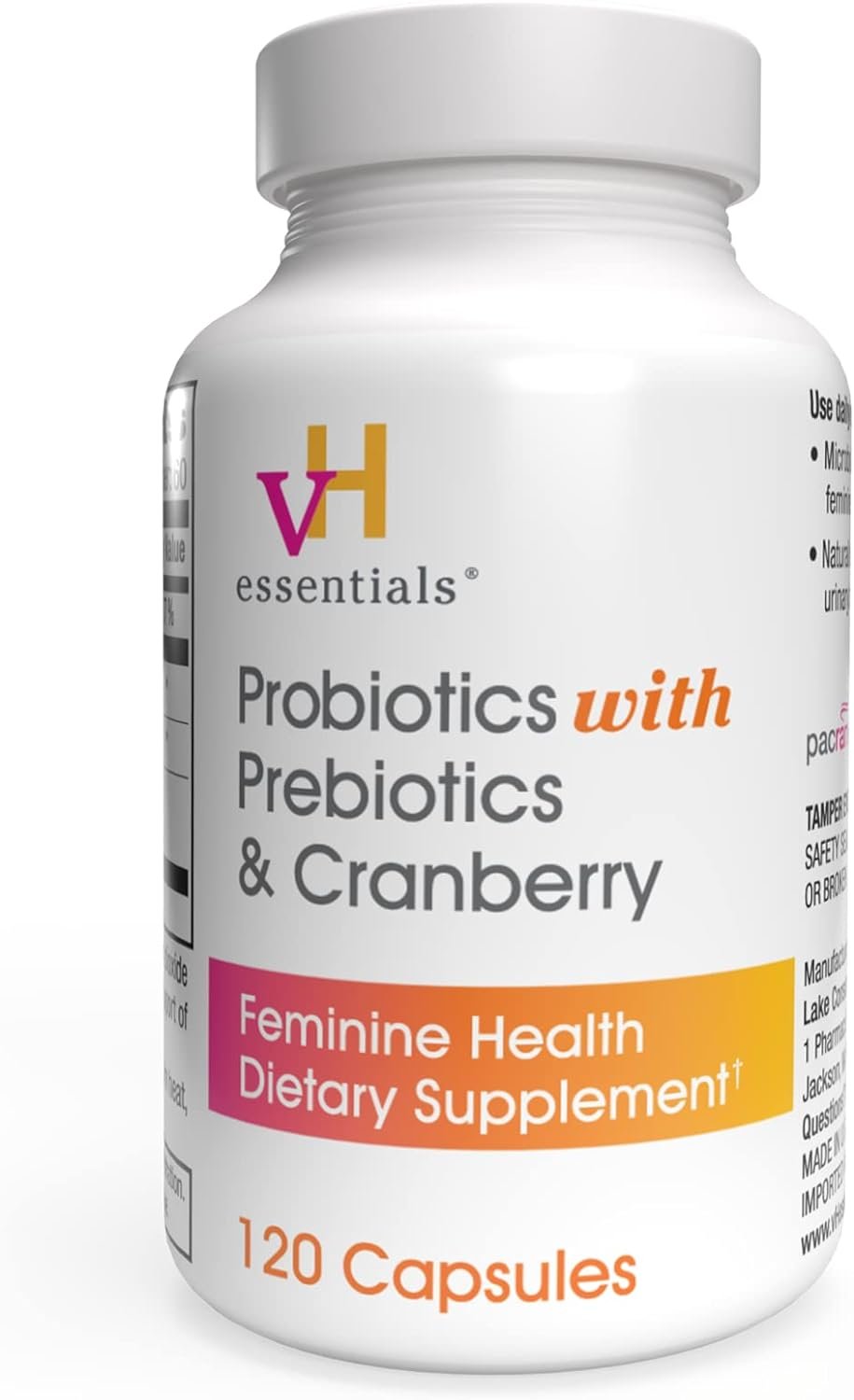 vH essentials Probiotics for Women with Prebiotics and Cranberry, 120 Ct