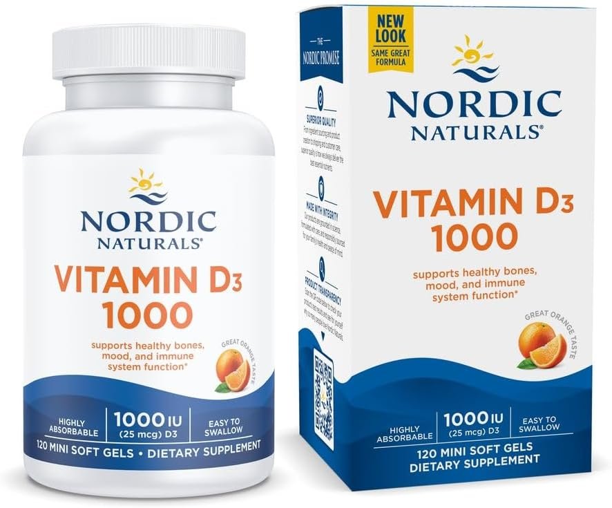 Nordic Naturals Vitamin D3 1000 IU, Orange – 120 Mini Soft Gels