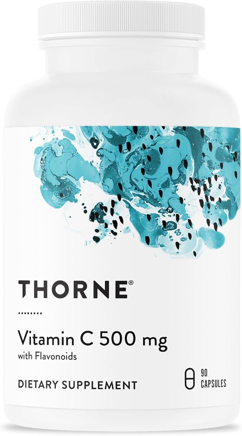 THORNE Vitamin C 500 mg, Citrus Bioflavonoids from Oranges, 90 Capsules