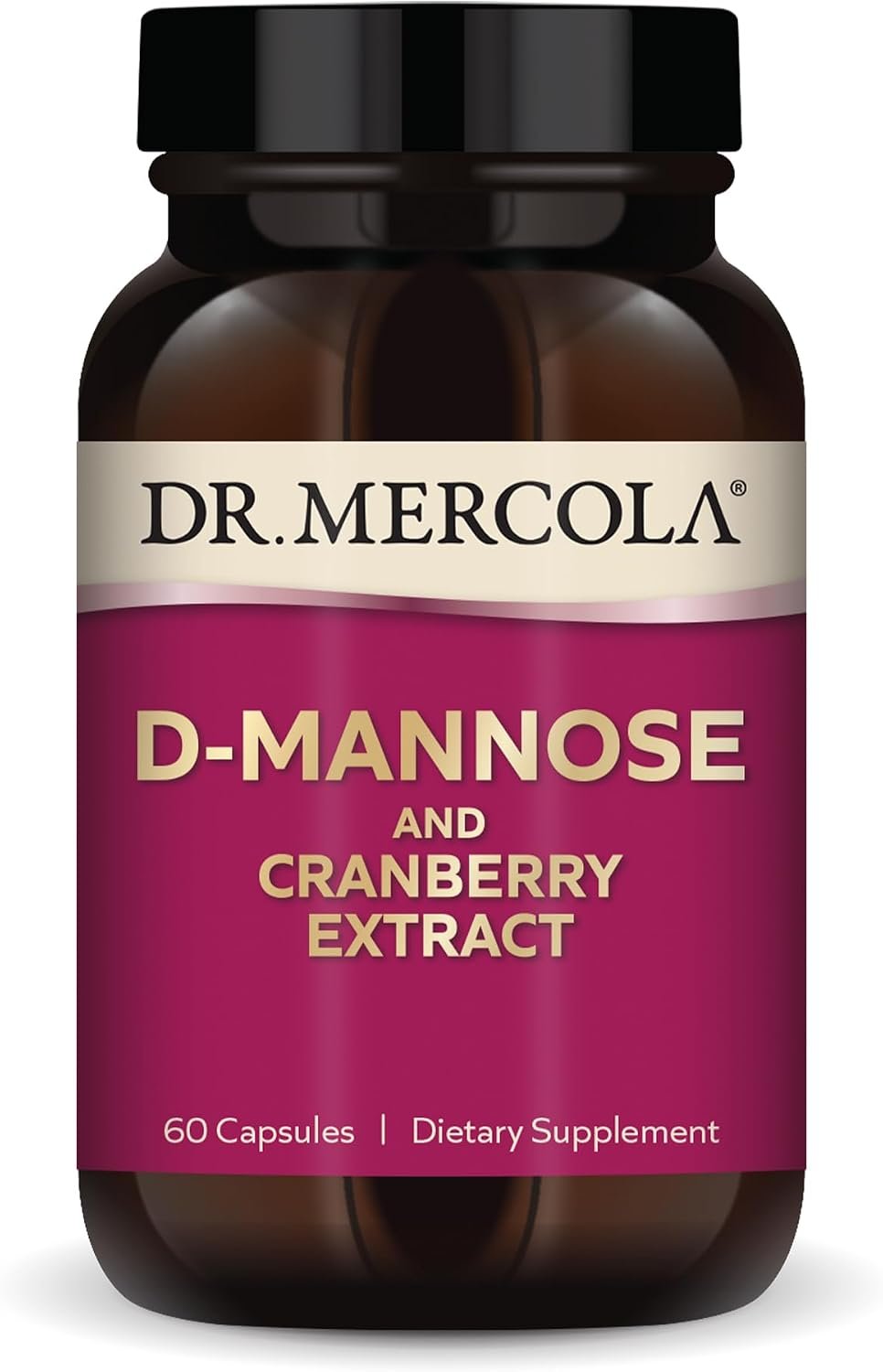 Dr. Mercola D-Mannose and Cranberry Extract, 1,000 mg, 60 Capsules