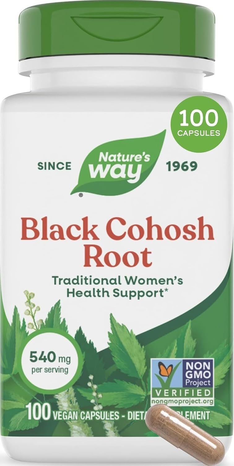 Nature’s Way Herbs Black Cohosh Root Capsules, Vegan, 100 Count