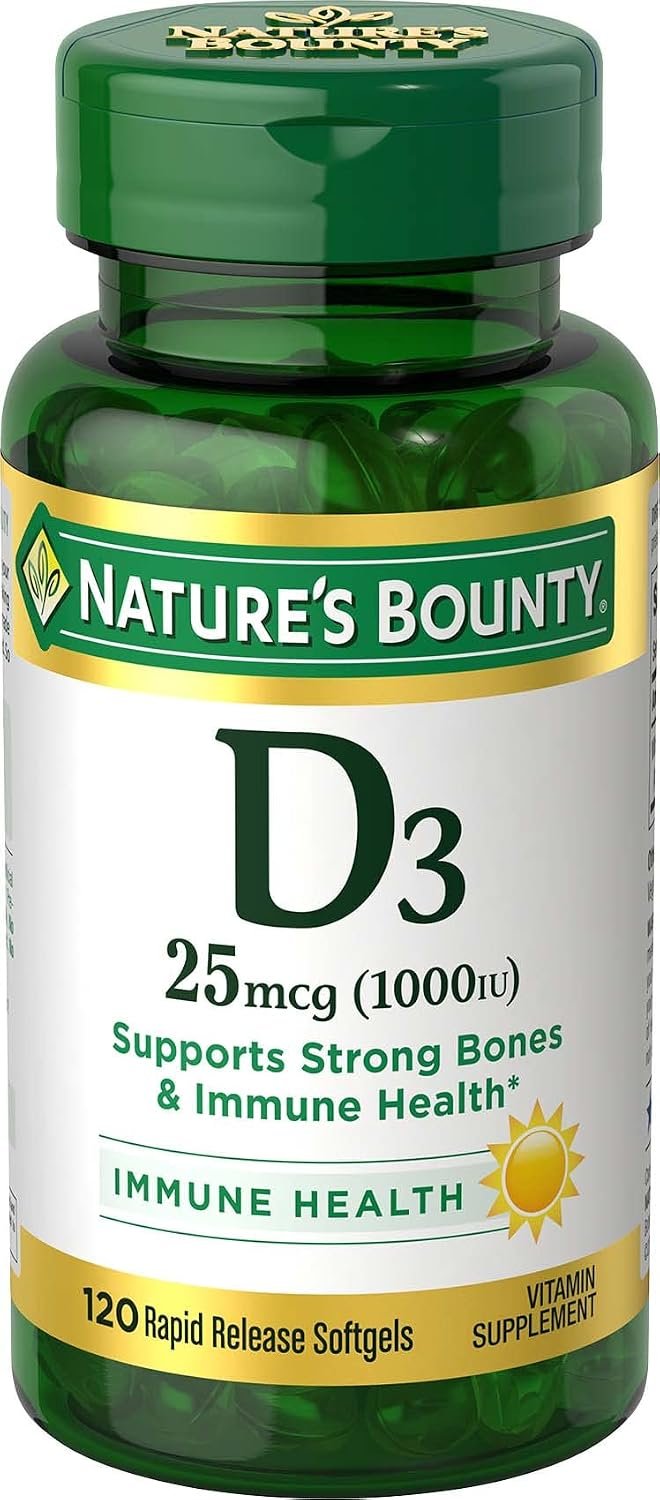 Nature’s Bounty Vitamin D3 Vitamin Supplement, 120 Softgels