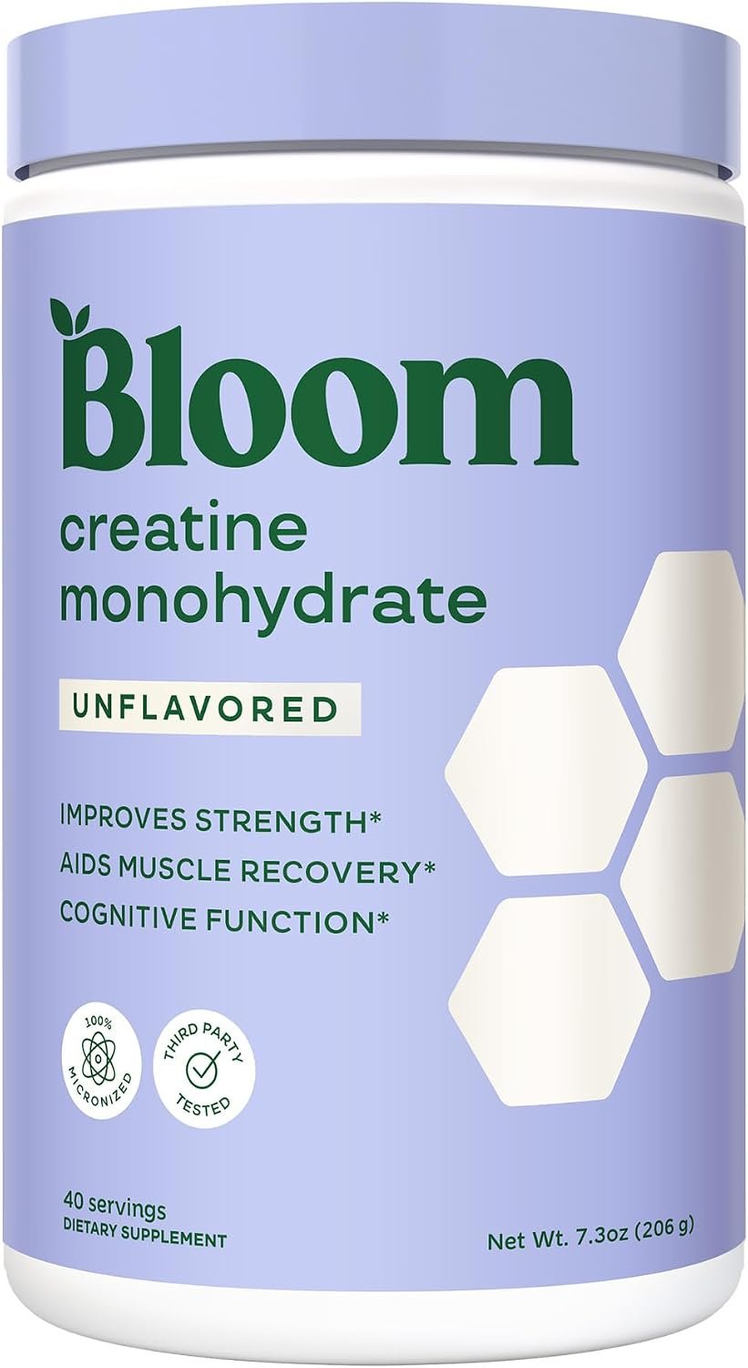 Bloom Nutrition Creatine Monohydrate Powder, Unflavored, 40 Servings