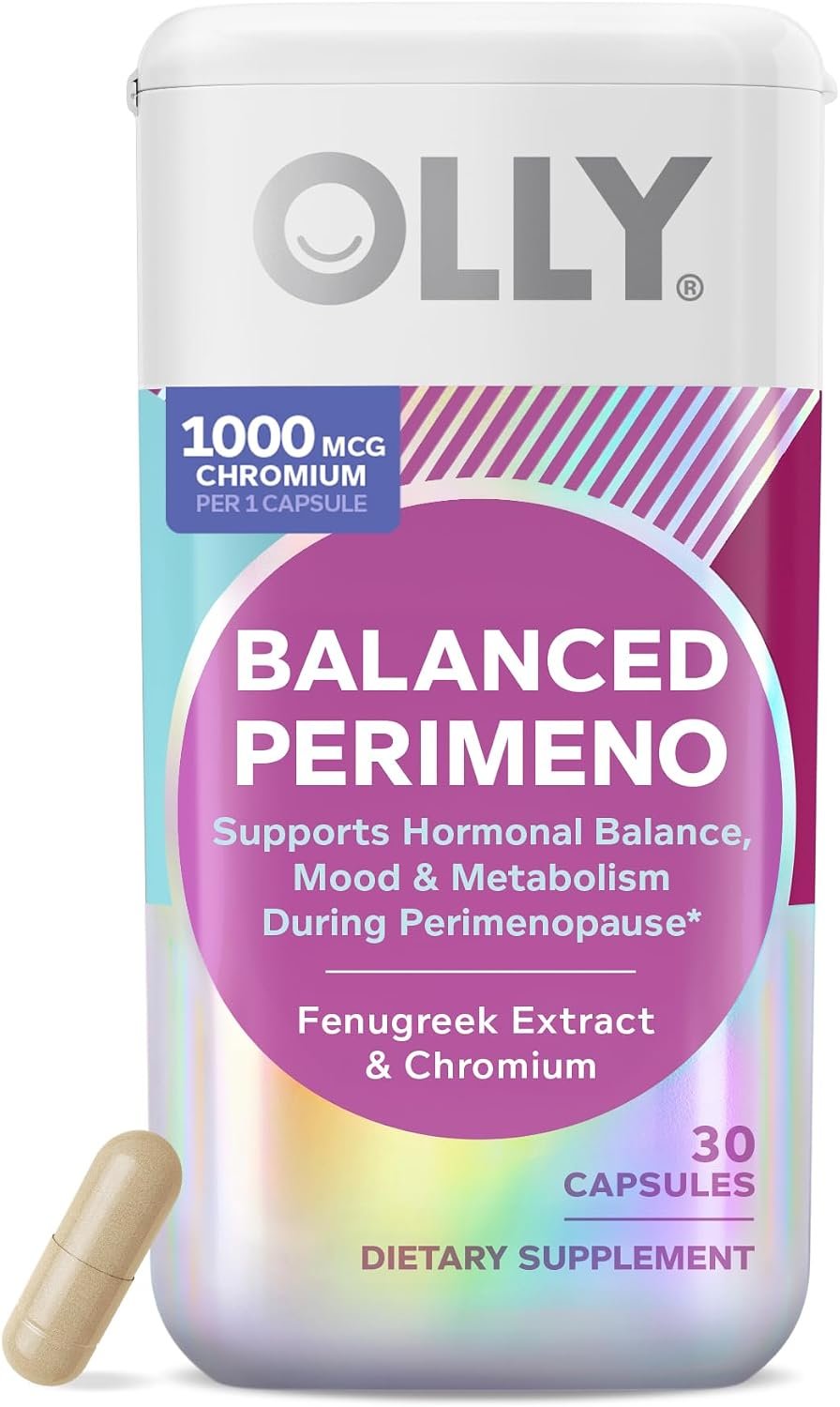 OLLY Balanced Perimenopause, 500 mg FenuSMART® Fenugreek Extract – 30 Count