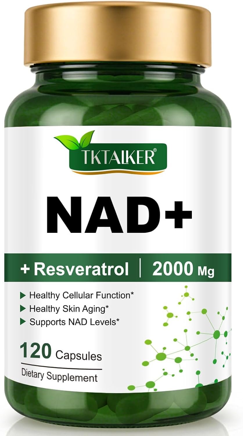 TKTALKER NAD Supplement 2000 Mg – 120 Capsules True NAD & Resveratrol