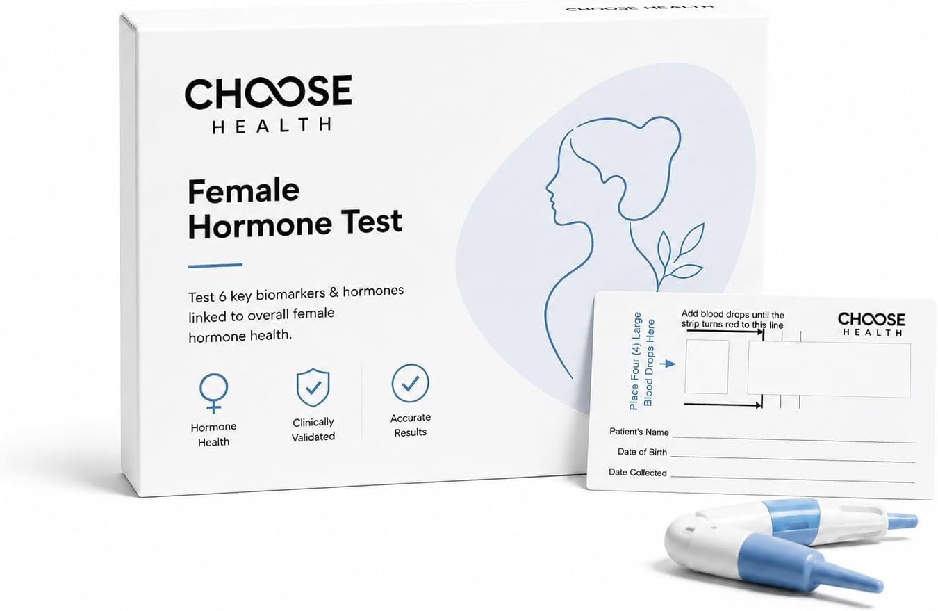 Choose Health 6-in-1 Female Hormone Test | Progesterone | Estradiol | LH | FSH | TSH | At-Home Test | Cap & CLIA Accredited Lab |Tests are not Avail in NY, RI