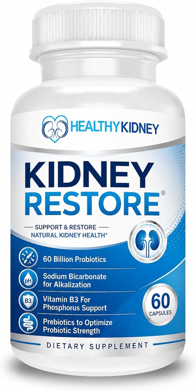Kidney Cleanse Detox & Repair – Formulated by Kidney Health Expert Living w/Transplant – US Made Kidneys Support Supplement, Detox, Flush – Renal Vitamins 60 Capsules