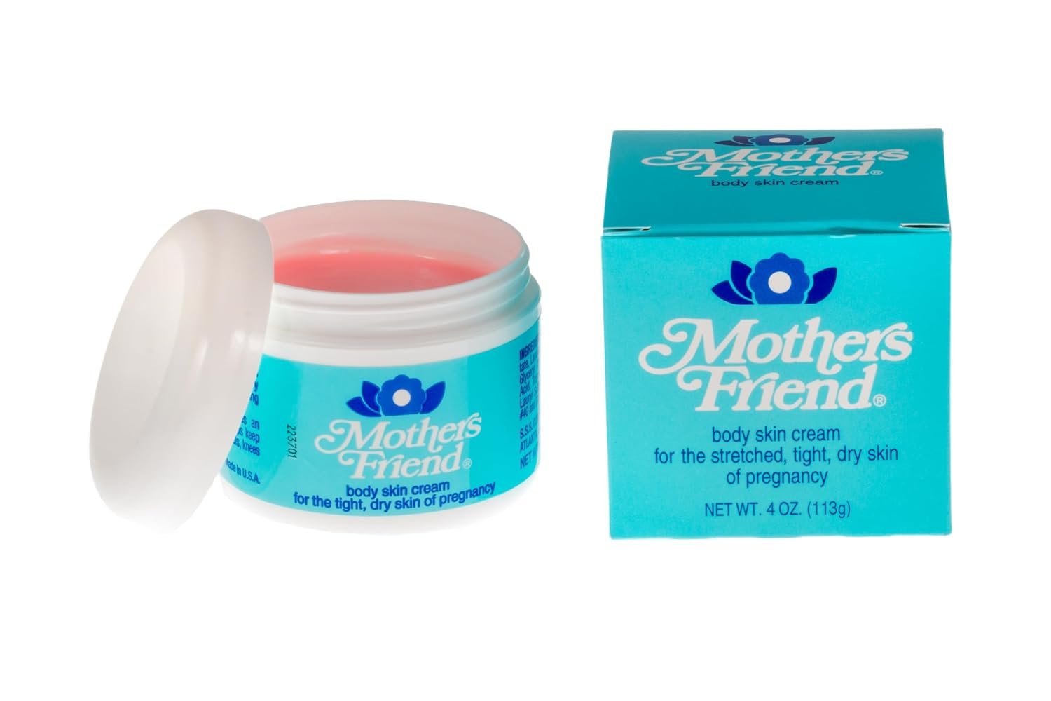Mother’s Friend Pregnancy Body & Skin Cream for Dry, Tight Skin, 4 Oz