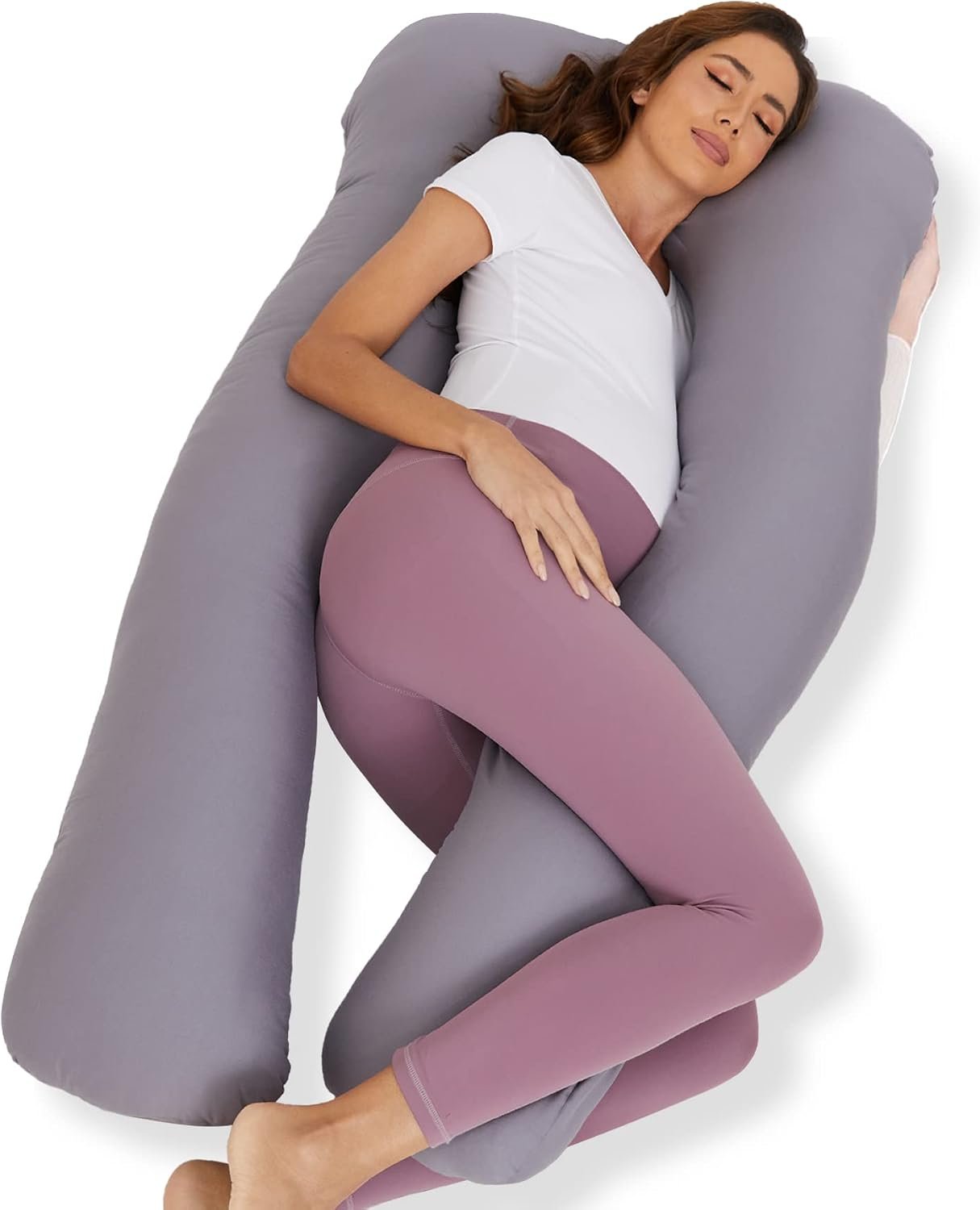 Pregnancy Pillow for Sleeping, U Shaped Maternity Pillow with Microfiber Removable Cover, Support Back, Hips, Legs, Belly for Pregnant Women Sleeping
