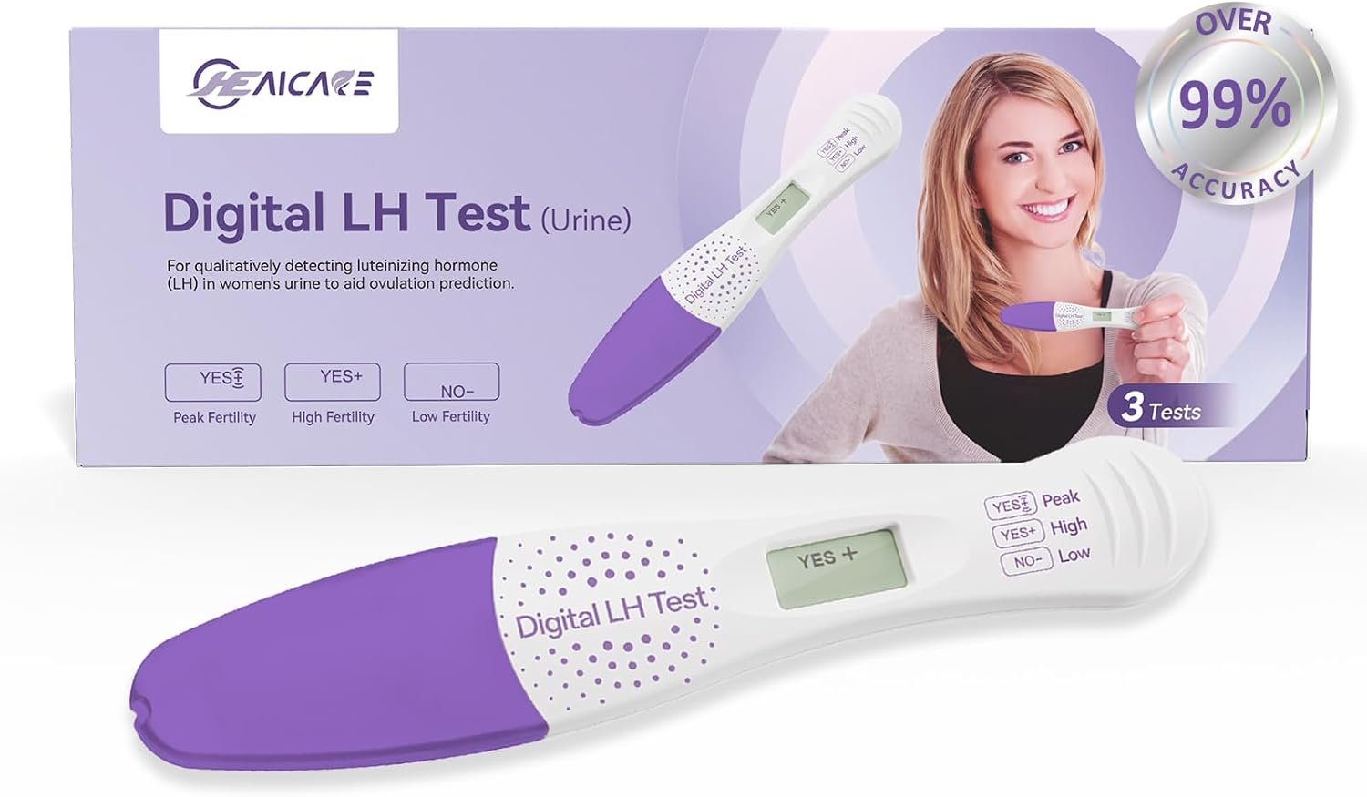 Over 99% Accurate Digital LH Test, Easy at Home Ovulation Test, Premium Ovulation Test Kit – Digital Results, Disposable Digital Ovulation Tests, 3-Pack