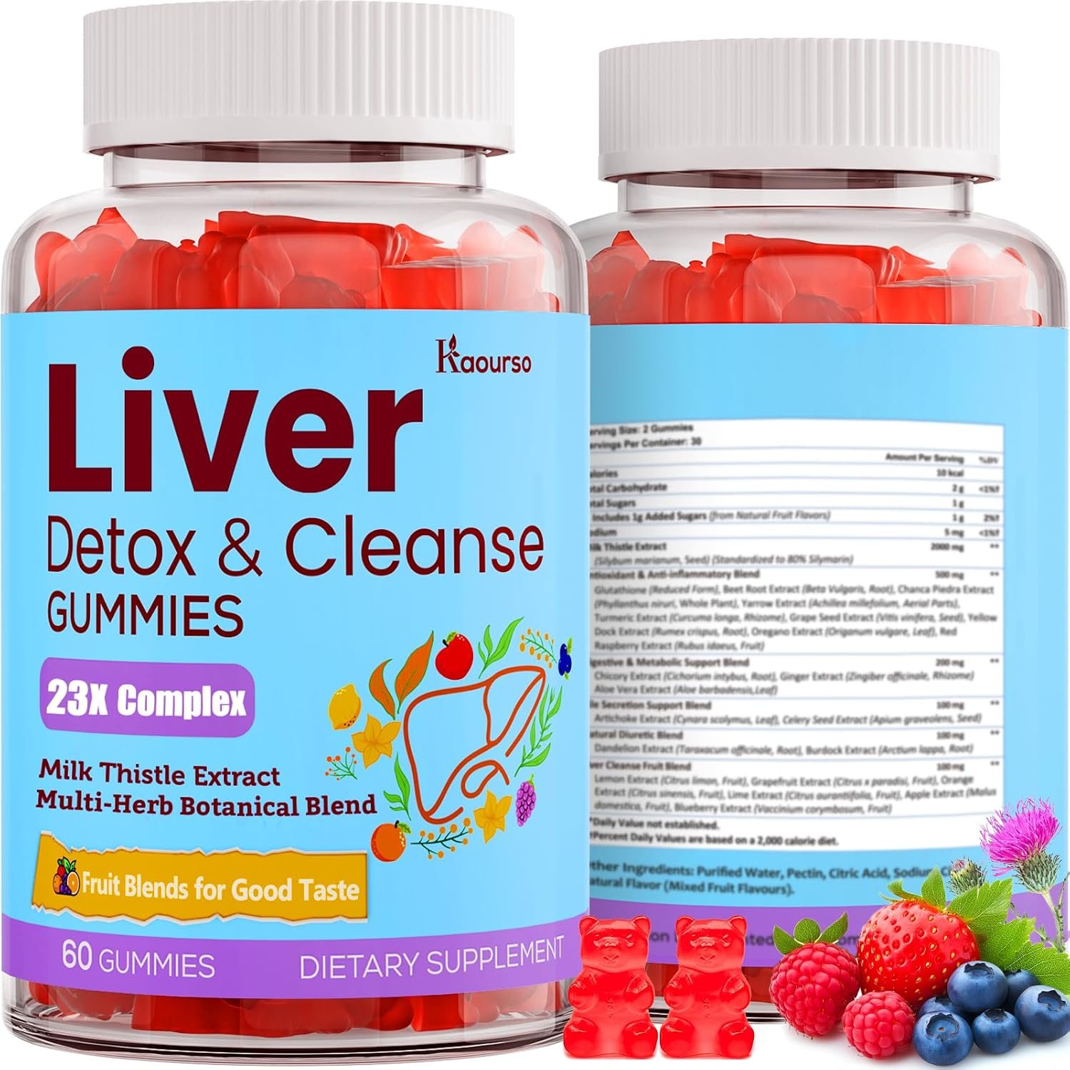 Liver Detox Repair & Cleanse Gummy, Liver Support, 60 Count