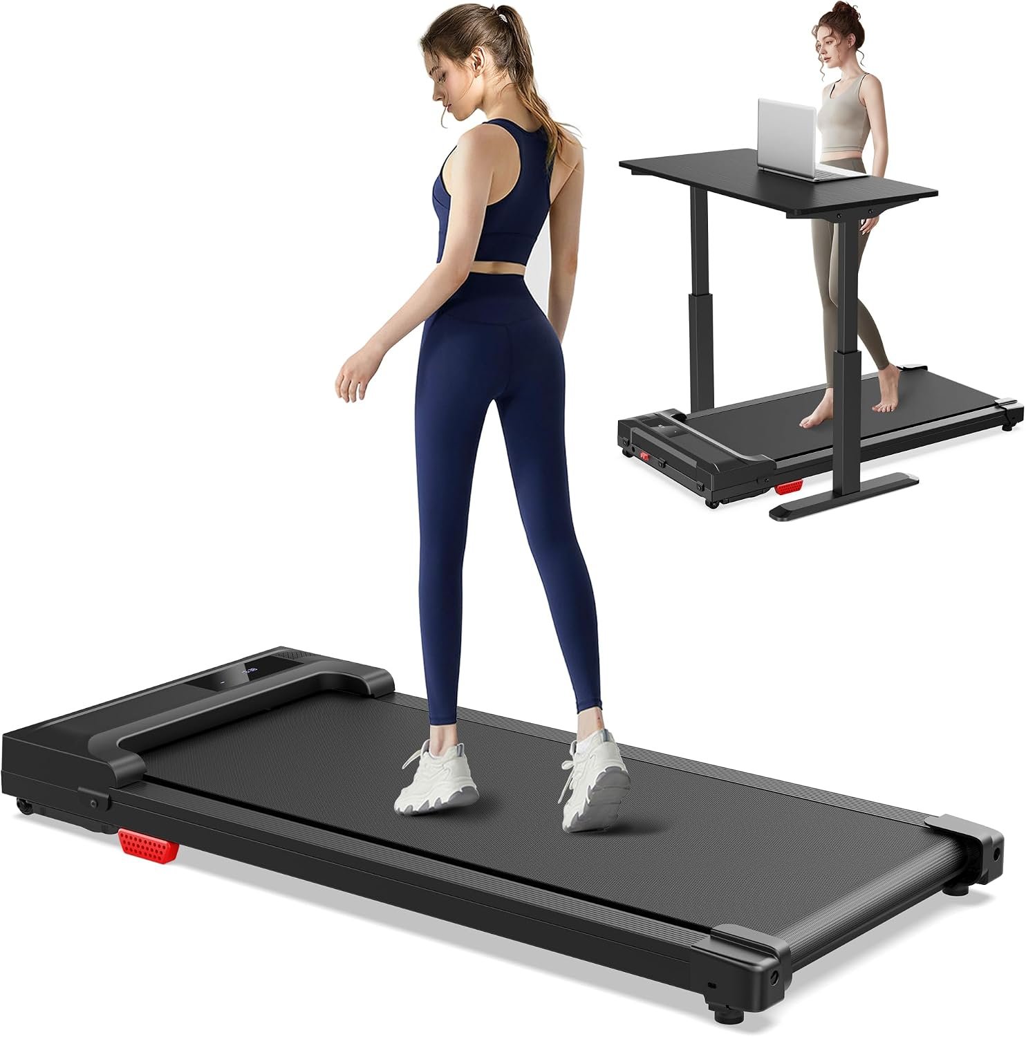 Walking Pad Treadmill for Home – Under Desk Treadmills Mini Portable Walking Running Machine Slim Compact Small Lightweight Motorized Electric Treadmill with Adjustable Speed Remote