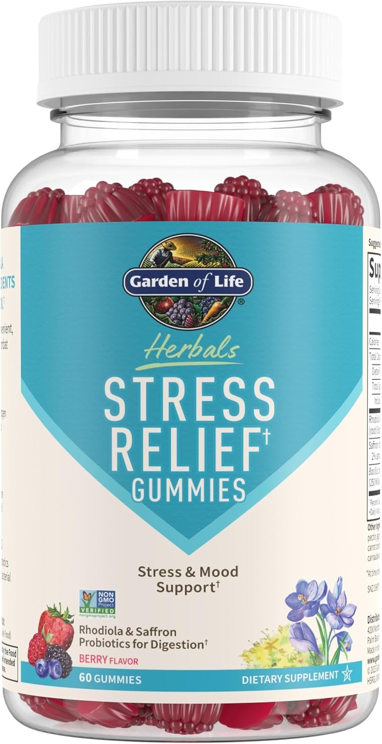 Garden of Life Herbals Stress Relief Gummy, Berry Flavor, 30 Servings