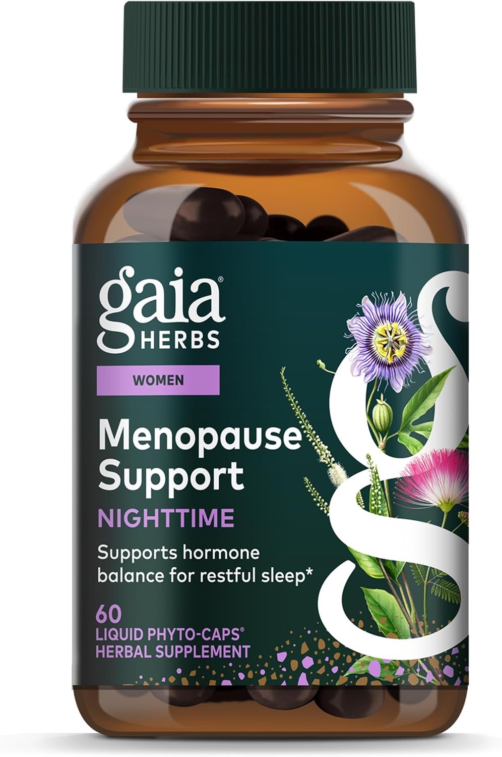 Gaia Herbs Menopause Support Nighttime, 60 Vegan Capsules, 30 Servings