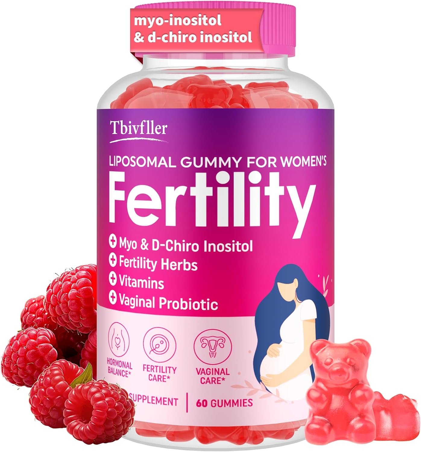 Fertility Supplements for Women, Prenatal Vitamins – 60 Prenatal Gummies