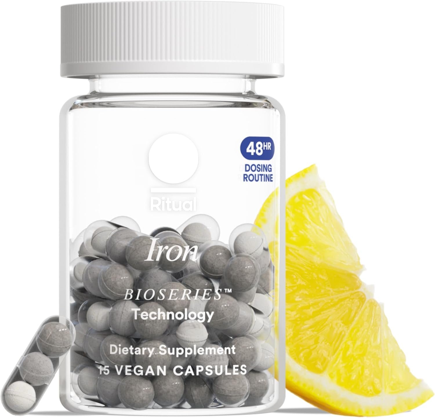 Ritual Iron Bisglycinate Supplement 60mg – 48-Hour Dosing – 15 Capsules