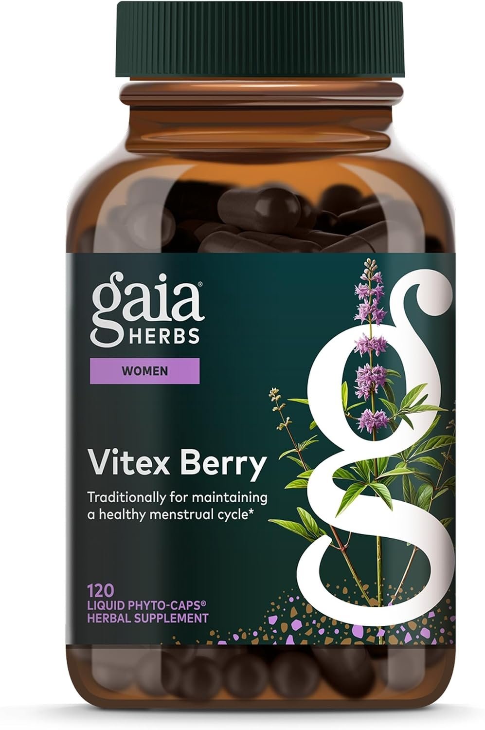Gaia Herbs Vitex Berry 1000 mg, 120 Vegan Capsules, 60 Servings