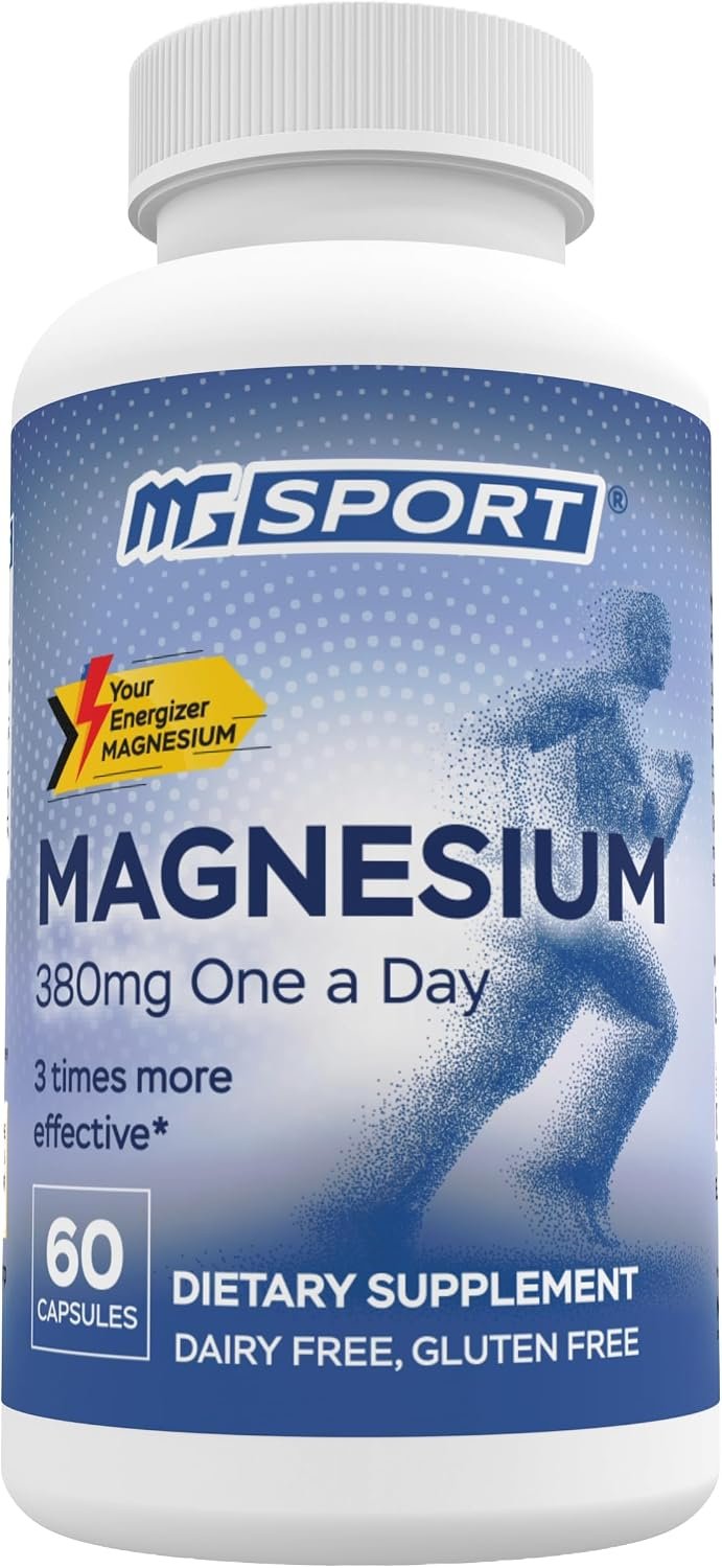 MGSPORT Magnesium Supplement 380mg, 60 Servings
