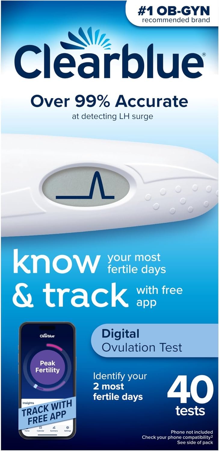 Clearblue Ovulation Test with Clear Digital Results, Over 99% Accurate at Detecting LH Surge, 40 Ct