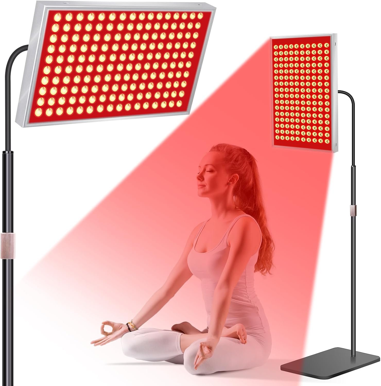 Red Light Therapy Panel, 160 LED Dual-Wavelength Lamp with Stand