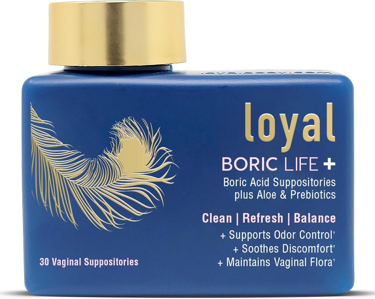 Loyal Boric Life Plus Boric Acid Suppositories with Aloe & FOS, 30 Count