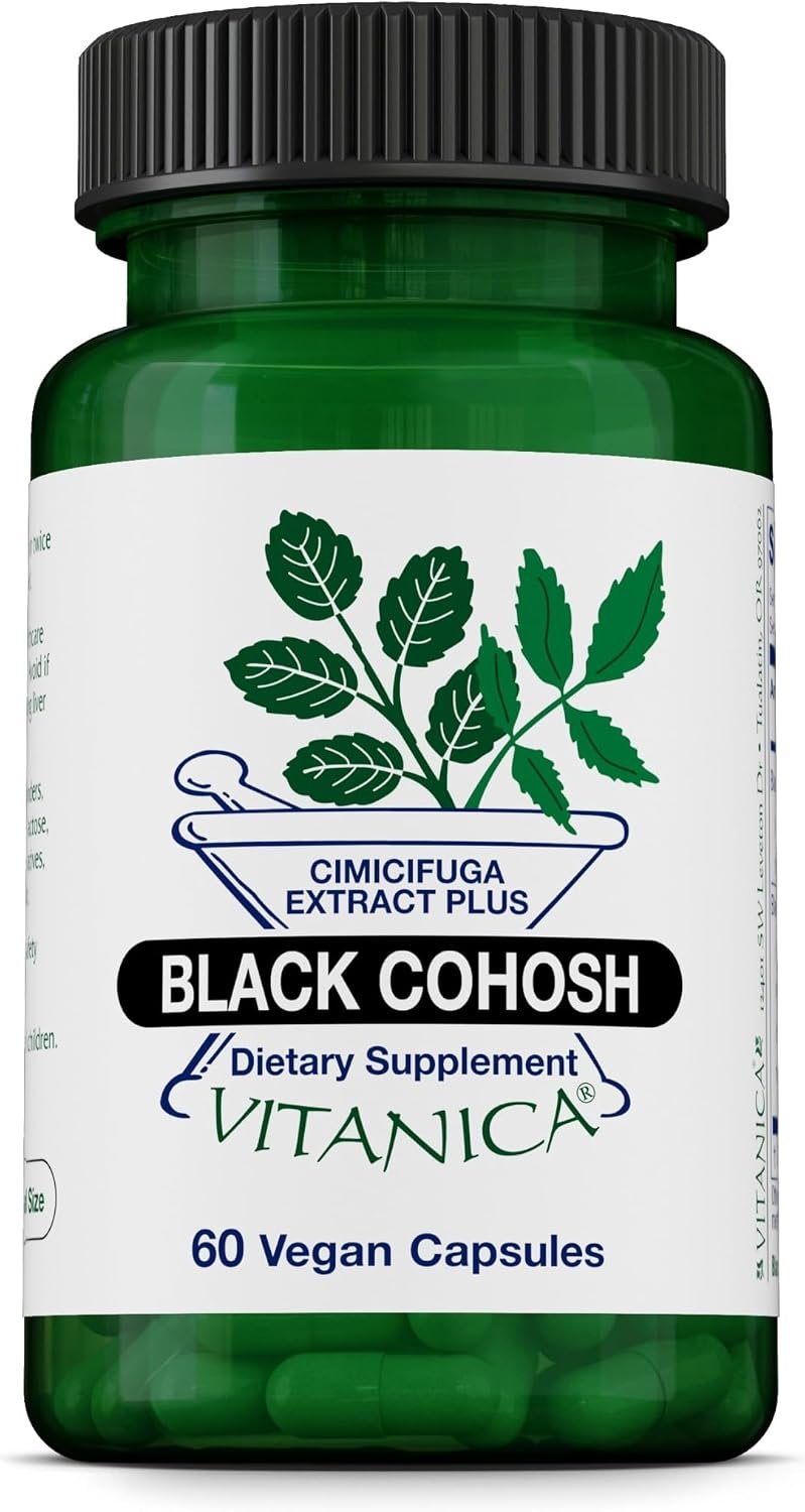 Vitanica Black Cohosh, Cimicifuga Extract Plus, Vegan, 60 Capsules