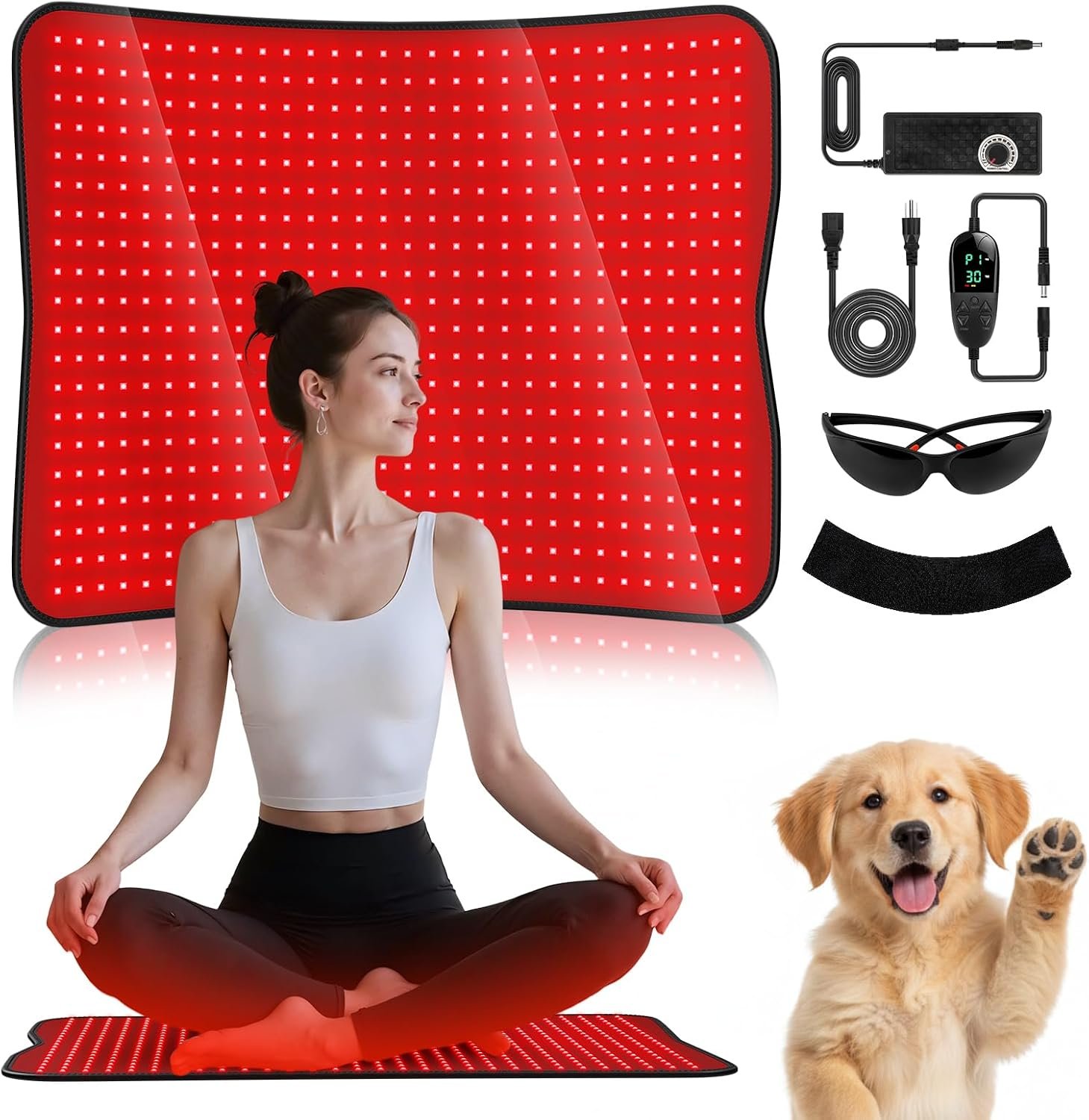 Red Light Therapy for Body,600 LEDs 26.8″ x 23.5″ Red Light Therapy Mat