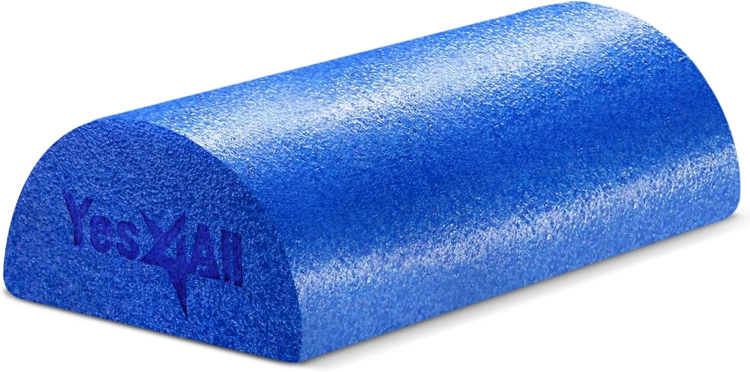 Yes4All Medium Firm Half Foam Rollers for Post-Workout Relaxation, 12/18/24/36 inch PE Foam Roll for Back Massage & Yoga Exercise