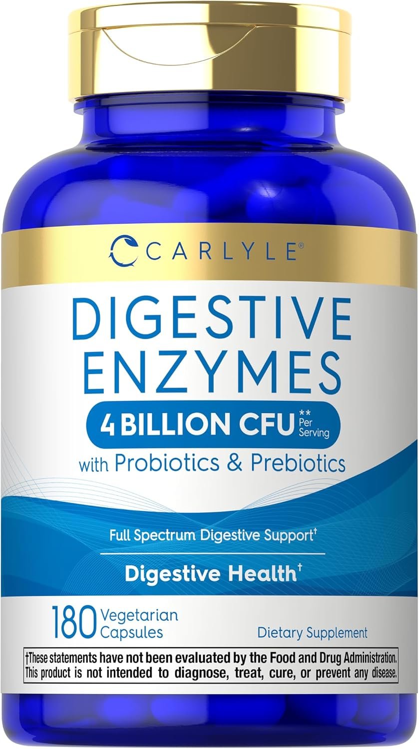 Carlyle Digestive Enzymes | with Probiotics & Prebiotics | 180 Capsules